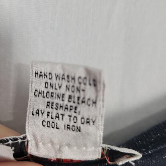 Vintage Talbots V-neck 3/4 Sleeve Shimmer Cardigan size M navy silver 90s office - Picture 6 of 7